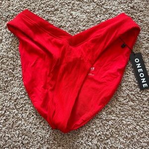 Oneone Swim High Leg V Ribbed Bikini Bottom